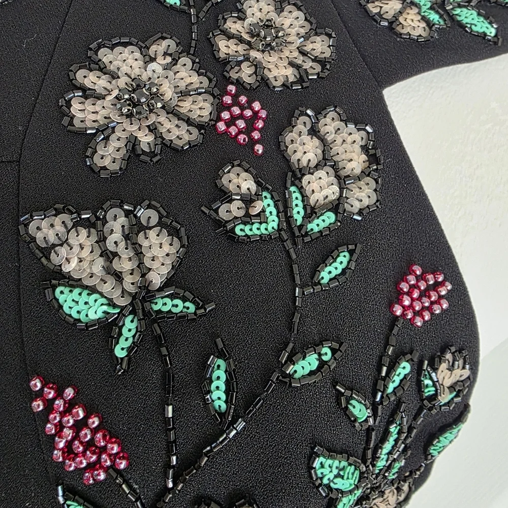 Pronovias Barcelona Embellished Black Halter Gown High-Low Hem-NWT Size 2 - Picture 11 of 15